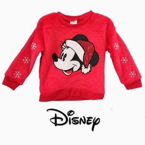 Disney Minnie Mouse Soft Fleece Sequined Toddler Holiday Top